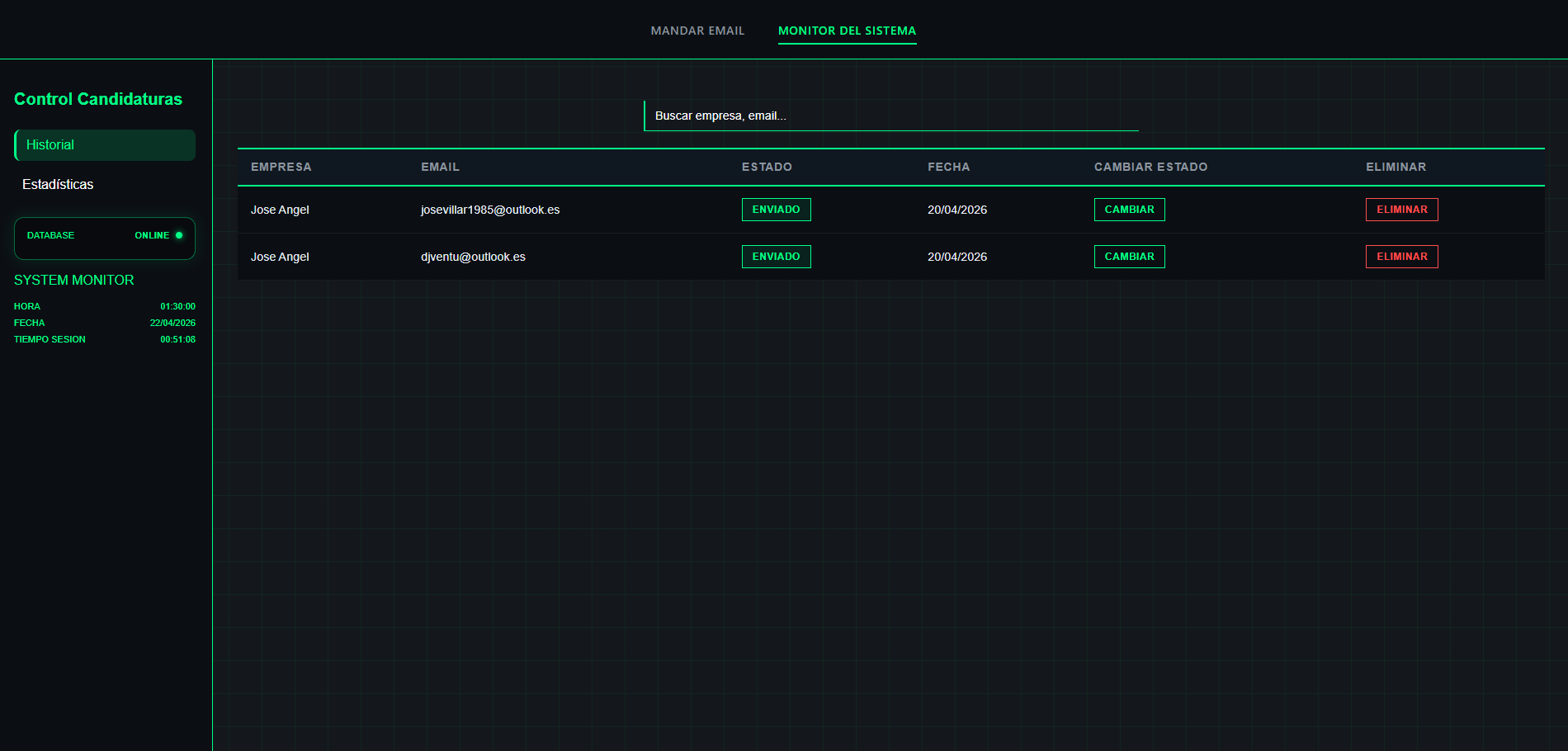 Control de Candidaturas